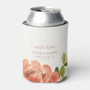 Rafraîchisseur Pour Canette Aquarelle Florale Couple Mariage avec amour
