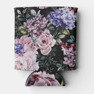 Rafraîchisseur Pour Canette Aquarelle florale foncée Design sans joint