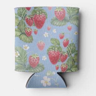 Rafraîchisseur Pour Canette Aquarelle fraise : Motif sans fin