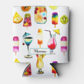 Rafraîchisseur Pour Canette Aquarelle Fruits tropicaux, Jus, Cocktail (Devant)