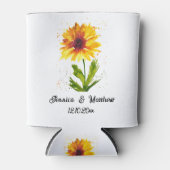 Rafraîchisseur Pour Canette Aquarelle jaune tournesol floral nature Mariages (Devant)