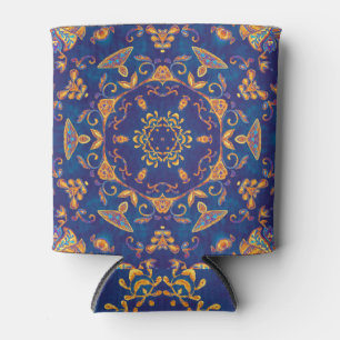 Rafraîchisseur Pour Canette Aquarelle Kaleidoscope Mandala Oriental Design.