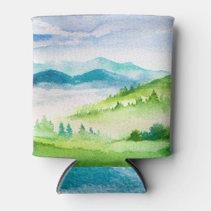 Rafraîchisseur Pour Canette Aquarelle : Majestic Mountain Scenery.