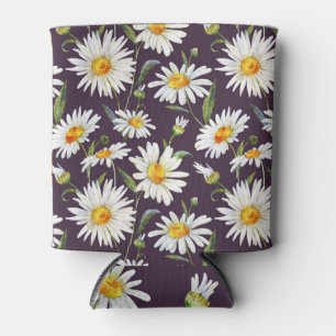 Rafraîchisseur Pour Canette Aquarelle marguerrière : Flore foncé sans joint