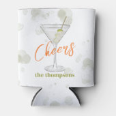 Rafraîchisseur Pour Canette Aquarelle Martini Cocktail Boisson sur mesure (Devant)