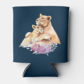 Rafraîchisseur Pour Canette Aquarelle mignonne Mère Lion & Cub (Devant)