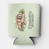 Rafraîchisseur Pour Canette Aquarelle mignonne Sloth & Feuilles tropicaux Anni (Devant)