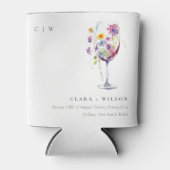 Rafraîchisseur Pour Canette Aquarelle minimale Floral Vin Mariage (Devant)