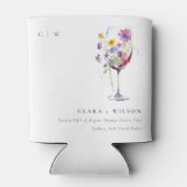 Rafraîchisseur Pour Canette Aquarelle minimale Floral Vin Mariage (Dos)