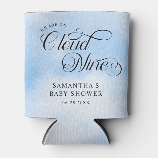 Rafraîchisseur Pour Canette Aquarelle moderne Blue Cloud Neuf Baby shower (Devant)
