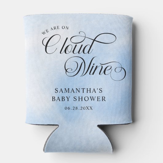 Rafraîchisseur Pour Canette Aquarelle moderne Blue Cloud Neuf Baby shower (Dos)