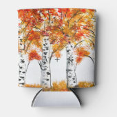Rafraîchisseur Pour Canette Aquarelle Oiseaux Arbres Automne Mariage Automne (Devant)