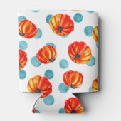 Rafraîchisseur Pour Canette Aquarelle orange Citrouille bleu Pois (Dos)