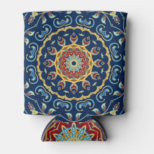 Rafraîchisseur Pour Canette Aquarelle orientale moquette Mandala florale (Devant)