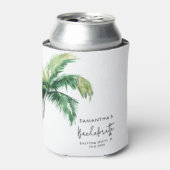 Rafraîchisseur Pour Canette Aquarelle Palm Tree Bachelorette personnalisée (Can devant)