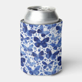 Rafraîchisseur Pour Canette Aquarelle papillon Bleu Can Cooler (Can devant)