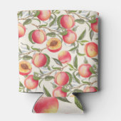 Rafraîchisseur Pour Canette Aquarelle pêche, motif floral transparent. (Dos)