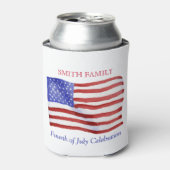 Rafraîchisseur Pour Canette Aquarelle personnalisée drapeau américain (Can devant)