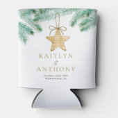 Rafraîchisseur Pour Canette Aquarelle Pine Boughs Noël Mariage d'hiver (Devant)