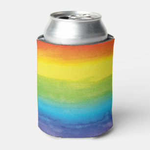 Rafraîchisseur Pour Canette Aquarelle Rainbow Pride brillant Vibrant