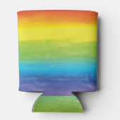 Rafraîchisseur Pour Canette Aquarelle Rainbow Pride brillant Vibrant (Dos)
