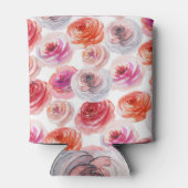 Rafraîchisseur Pour Canette Aquarelle rose : Motif Floral sans joint. (Dos)