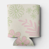 Rafraîchisseur Pour Canette Aquarelle rose vert floral Boisson botanique (Dos)