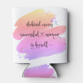 Rafraîchisseur Pour Canette Aquarelle rose violet de la femme réussie (Dos)