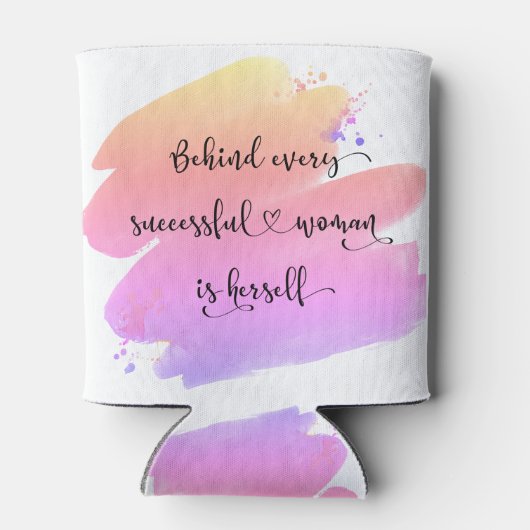 Rafraîchisseur Pour Canette Aquarelle rose violet de la femme réussie (Dos)