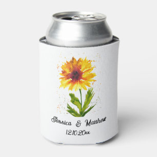 Rafraîchisseur Pour Canette Aquarelle tournesol jaune floral nature Mariages
