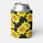 Rafraîchisseur Pour Canette Aquarelle tournesol noir sans couture Motif (Can Dos)