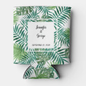 Rafraîchisseur Pour Canette Aquarelle tropicale feuille mariée Mariage (Devant)