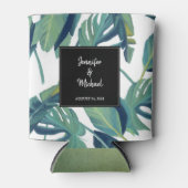 Rafraîchisseur Pour Canette Aquarelle tropicale feuille mariée & mariée Mariag (Devant)