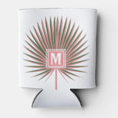 Rafraîchisseur Pour Canette Aquarelle tropicale Monogramme de palme (Devant)