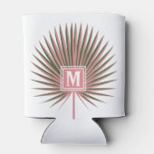 Rafraîchisseur Pour Canette Aquarelle tropicale Monogramme de palme (Dos)