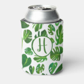 Rafraîchisseur Pour Canette Aquarelle Tropicale Monstera Blanc Vert CUSTOM (Can Dos)