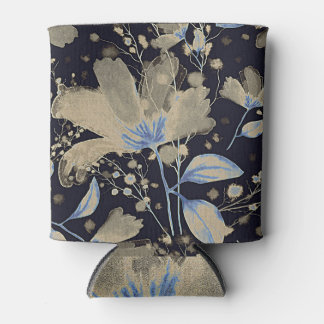 Rafraîchisseur Pour Canette Aquarelle Vintage florale : Arrière - plan noir