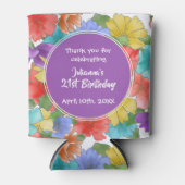 Rafraîchisseur Pour Canette Aquarelle violette moderne Floral 21e anniversaire (Devant)