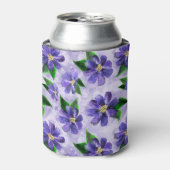 Rafraîchisseur Pour Canette Aquarelle violette motif floral (Can devant)