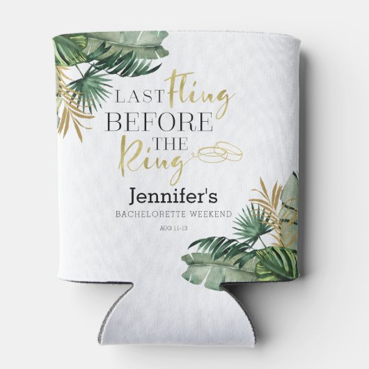 Rafraîchisseur Pour Canette Aquarelle Week-end de célibataire tropical (Dos)