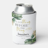 Rafraîchisseur Pour Canette Aquarelle Week-end Tropical d'Enterrement de Vie d (Can devant)