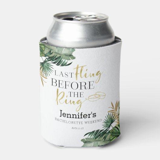 Rafraîchisseur Pour Canette Aquarelle Week-end Tropical pour Enterrement de Vi (Can devant)