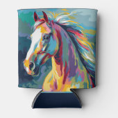 Rafraîchisseur Pour Canette Aquarelles Illustration de la tête de cheval (Devant)