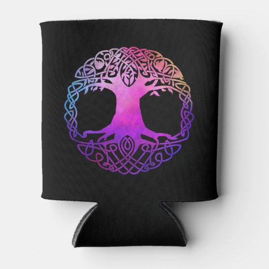 Rafraîchisseur Pour Canette Arbre Celtique coloré de la vie (Devant)