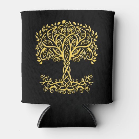 Rafraîchisseur Pour Canette Arbre Celtique Jaune (Devant)