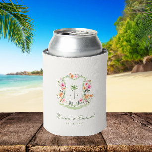 Rafraîchisseur Pour Canette Arbre de palmier tropical Monogramme Été Faveur de