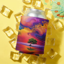 Arbre solitaire dans l'eau ciel coloré Personnalis