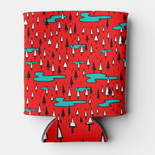 Rafraîchisseur Pour Canette Arbres à main levée : motif de Noël scandinave.