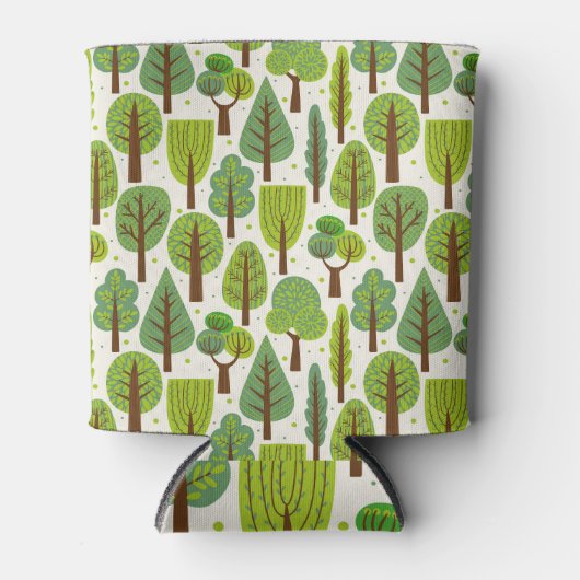Rafraîchisseur Pour Canette Arbres d'été : Motif vert sans joint (Devant)