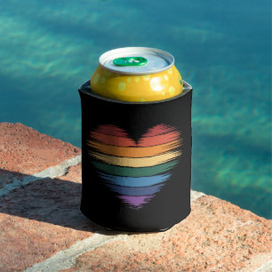 Rafraîchisseur Pour Canette Arc-en-ciel de fierté Impression de cœur LGBT Fier